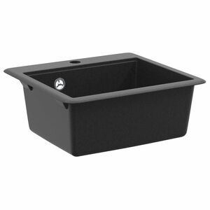 vidaXL Chiuvetă 80% Quartz și 20% Rășină 470 x 440 mm Negru