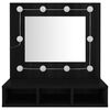 vidaXL Dulap cu oglindă și LED, negru, 60x31,5x62 cm