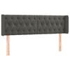 vidaXL Tăblie de pat cu aripioare gri &icirc;nchis 147x16x78/88 cm catifea