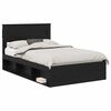 vidaXL Cadru de pat Simplu Negru 120 x 200 cm Lemn de pin masiv