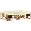 vidaXL Set de canapele de exterior 10 buc. Natural și Crem