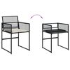 vidaXL Set mobilier de exterior cu perne, 11 piese, negru, poliratan