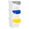 vidaXL Coșuri de gunoi stivuibile cu capace, 3 buc., alb, 78 L, PP