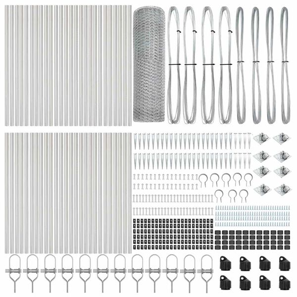 vidaXL St&acirc;lp de gard. Argintiu 100 x 0,6 m (plasă de 13 mm) Oțel