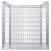 vidaXL Pat ridicat din gabion Argintiu 50 x 100 x 100 cm