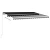 vidaXL Copertină retractabilă manual cu LED, antracit, 450x300 cm