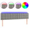 vidaXL Tăblie de pat cu LED, gri deschis, 200x5x78/88 cm, catifea