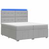 vidaXL Pat cu arcuri LED și saltea Gri deschis 200 x 200 cm Țesătură