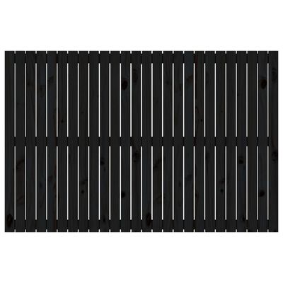 vidaXL Tăblie de pat pentru perete, negru, 166x3x110 cm lemn masiv pin