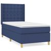 vidaXL Pat box spring cu saltea, albastru, 90x200 cm, textil