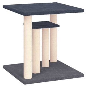vidaXL St&acirc;lpi de zg&acirc;riat pentru pisici cu platforme, gri &icirc;nchis, 50 cm