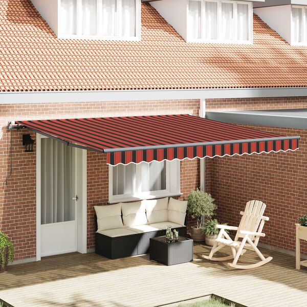 vidaXL Cortina Retractabilă Manual portocaliu și maro 400 &times; 300 cm