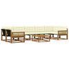 vidaXL Set de canapele de exterior cu pernă 8 pcs Natural și Crem