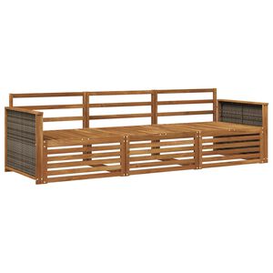 vidaXL Set de canapele de exterior 3 pcs natural Lemn Solid de Acacia