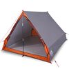 vidaXL Cort camping cu cadru A 2 persoane, gri, impermeabil
