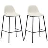 vidaXL Set mobilier de bar, 3 piese, crem, material textil