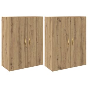 vidaXL Dulap montat pe perete 2 pcs Stejar Artizanal 69,5 x 34 x 90 cm