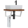 vidaXL Raft pentru lavoar montat pe perete, oțel și lemn masiv stejar