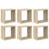vidaXL Rafturi de perete cub 6 buc. stejar sonoma 26x15x26 cm