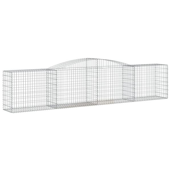 vidaXL Coșuri gabion arcuite 25 buc, 400x50x80/100 cm, fier galvanizat