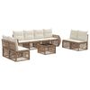 vidaXL Set de canapele pentru grădină 9 pcs Bej și alb crem poliratan