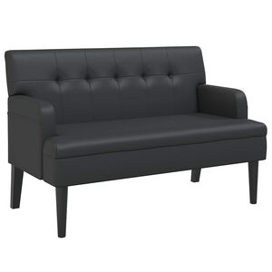 vidaXL Bancă cu spătar negru 112x65,5x75 cm piele ecologică