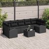 vidaXL Set de canapele pentru grădină Negru 55 x 55 x 37 cm poliratan