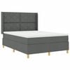 vidaXL Pat cu arcuri cu benzi LED Gri 160 x 200 cm țesătură