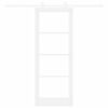 vidaXL Ușă glisantă ORKDAL Alb 78 x 202 cm Lemn masiv de pin și sticlă
