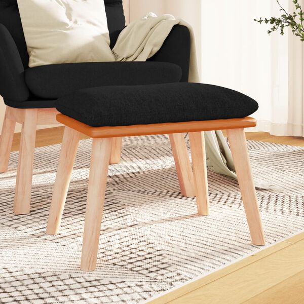 vidaXL Taburet, negru, 45x29,5x35 cm, textil & piele ecologică