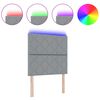 vidaXL Tăblie cap cu lumini cu bandă LED Gri deschis 90 cm țesătură