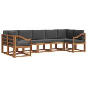vidaXL Set de canapele de exterior cu pernă 7 pcs Natural și Antracit