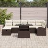 vidaXL Set de canapele pentru grădină cu pernă 8 pcs Maro Rattan poli