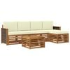 vidaXL Set de canapele de exterior 6 buc. Natural și Crem