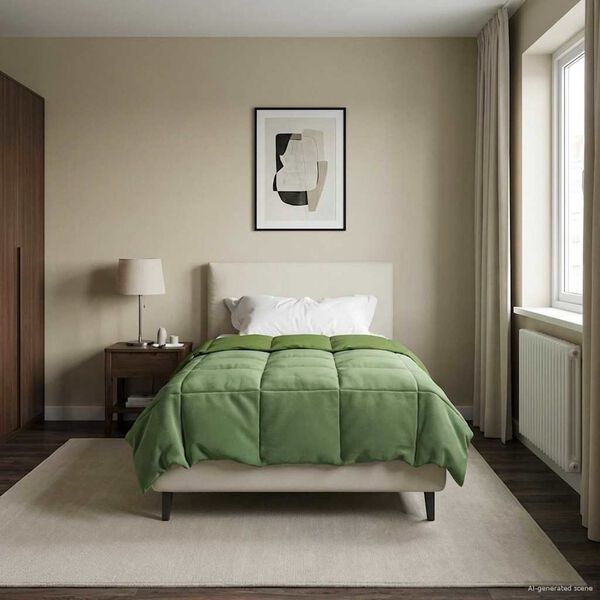 vidaXL Duvet de iarnă Patos Verde 155 x 200 cm Microfibră