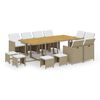 vidaXL Set mobilier de grădină cu perne, 13 piese, bej, poliratan