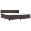 vidaXL Pat boxspring cu saltea Maro &icirc;nchis 200 x 200 cm țesătură