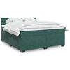 vidaXL Pat box spring cu saltea, verde &icirc;nchis, 180x200 cm, catifea
