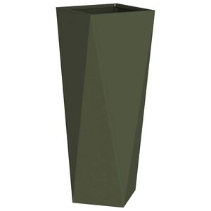 vidaXL Jardinieră Verde măsliniu 30 x 30 x 75 cm Oțel
