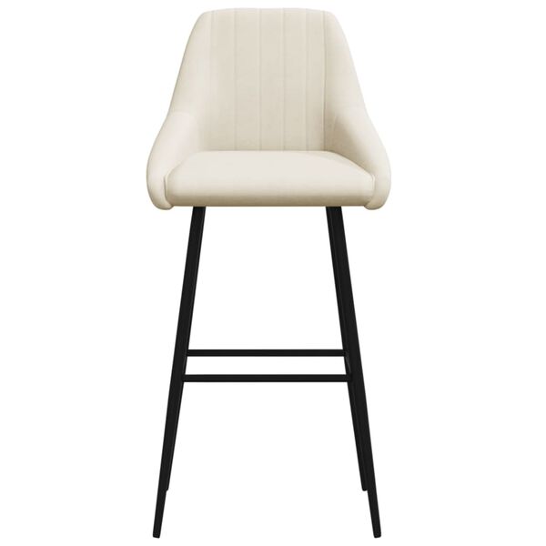 vidaXL Scaune de bar, 2 buc., crem, catifea