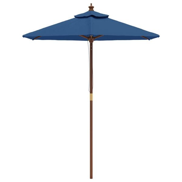 vidaXL Umbrelă de soare de grădină st&acirc;lp din lemn, albastru 196x231 cm