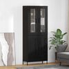 vidaXL Bufet Pe perete Stejar Negru 69,5 x 34 x 180 cm Lemn compozit