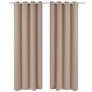 vidaXL Draperii opace cu inele metalice, 2 buc., crem, 135 x 245 cm