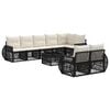 vidaXL Set de canapele pentru grădină 9 pcs Negru și Alb crem