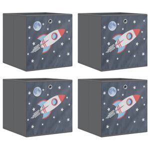 vidaXL Cutii depozitare pliabile 4 buc. gri 32x32x32 cm textil nețesut