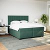 vidaXL Pat box spring cu saltea, verde &icirc;nchis, 200x200 cm, catifea