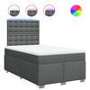vidaXL Pat box spring cu saltea, gri &icirc;nchis, 120x200 cm, textil