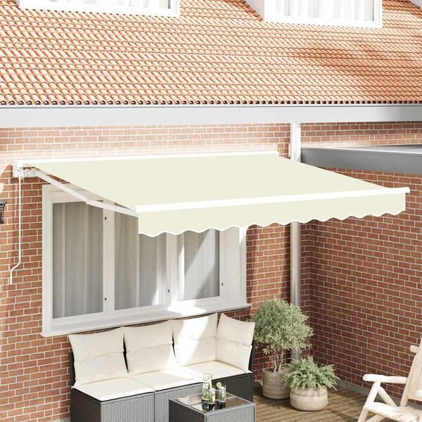 vidaXL Cortina Retractabilă Crem 250 x 200 cm Aluminiu și țesătură