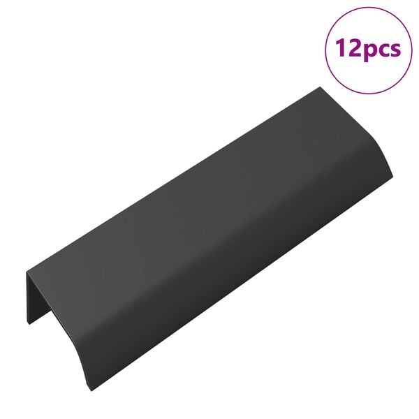 vidaXL M&acirc;nere 12 pcs Negru 120 x 39.6 x 17 mm Aluminiu