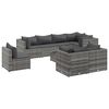 vidaXL Set mobilier de grădină cu perne, 9 piese, gri, poliratan
